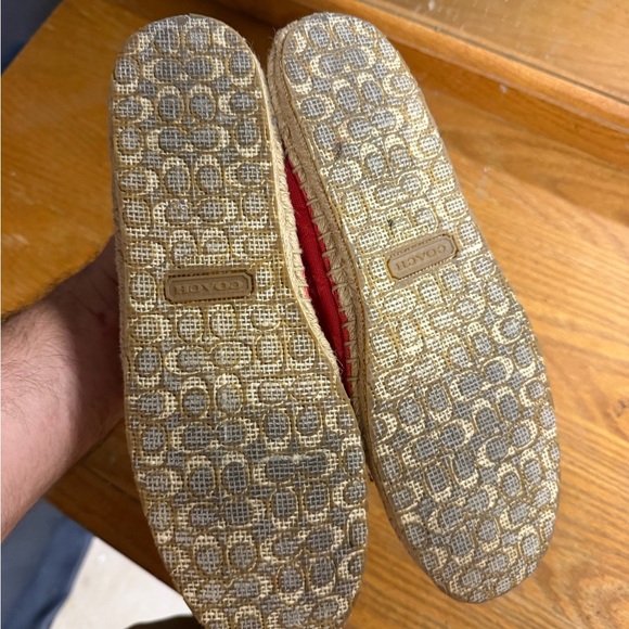 Coach Red Canvas Espadrille Slip-Ons - Picture 6 of 6